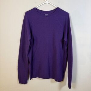 Patagonia Purple Honeycomb Knit Raglan Crewneck Sweater Mens Womens Relaxed Fit
